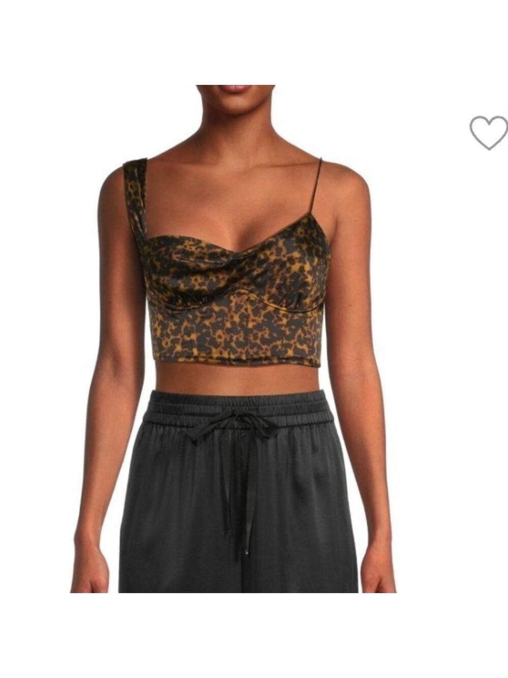 Cami NYC Della Animal Print Silk Blend Crop Top